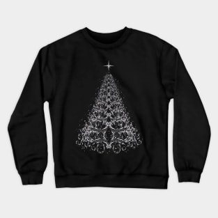 White Filigree Christmas Tree Crewneck Sweatshirt